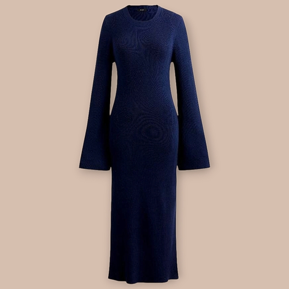 Knit Ribbed Sweater Dress